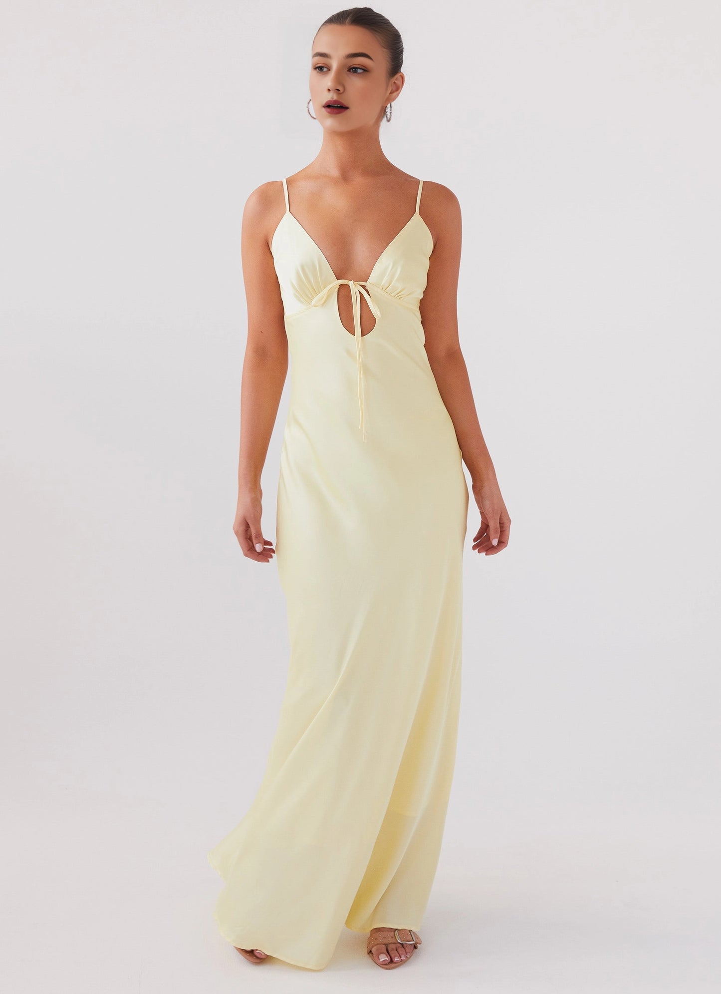 OKBBN's charming slim fit cut slim shoulder strap sleeveless Prom Dresses