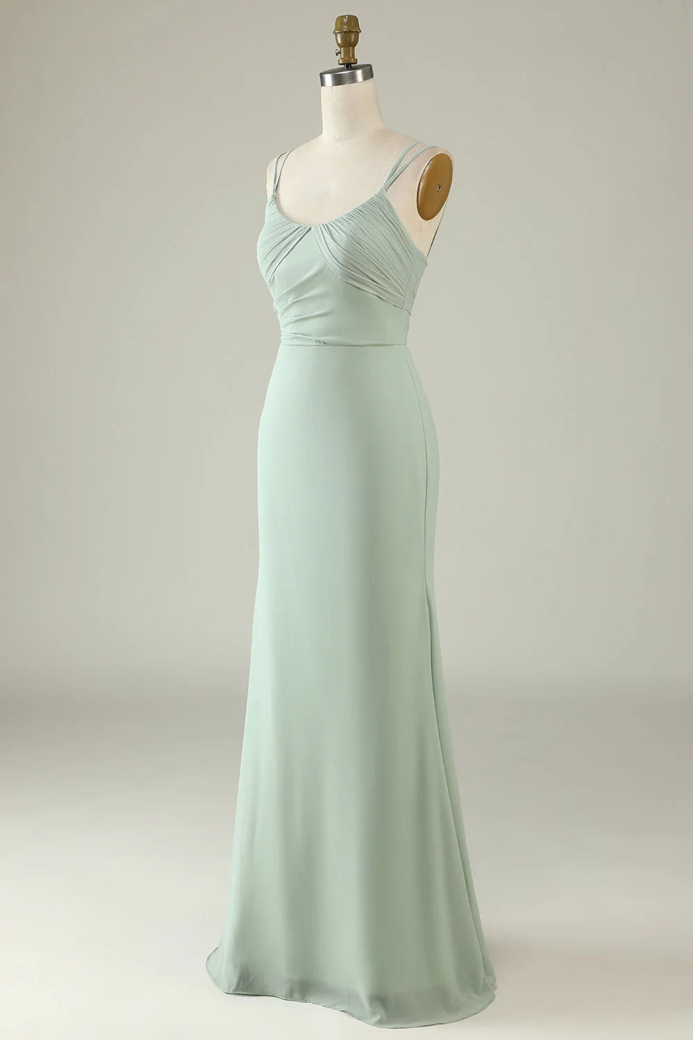 OKBBN's charming slim fit mermaid pendant with fine shoulder straps chiffon Bridesmaid Dresses