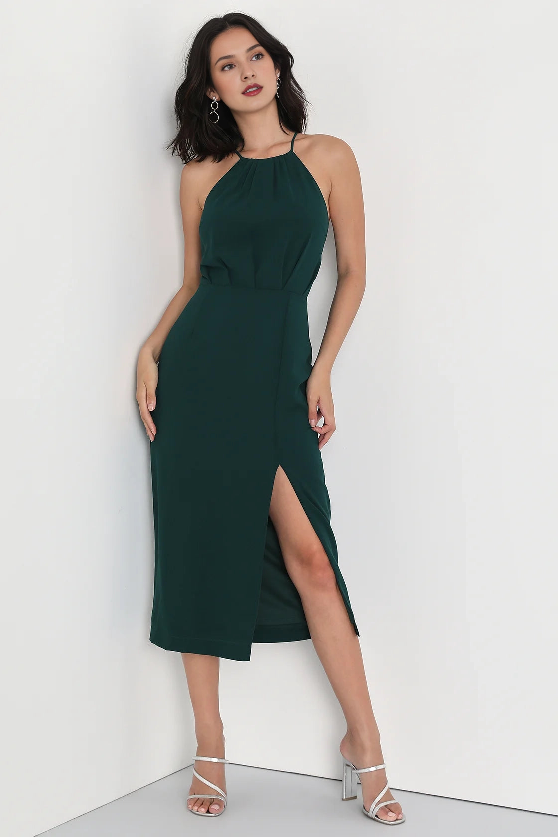 OKBBN's charming slim shoulder strap sleeveless mid length Homecoming Dresses