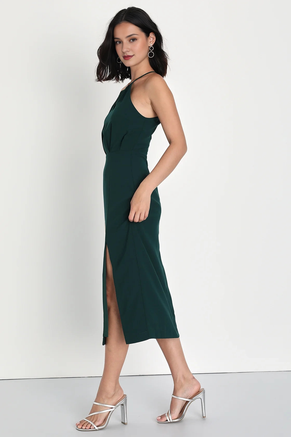 OKBBN's charming slim shoulder strap sleeveless mid length Homecoming Dresses