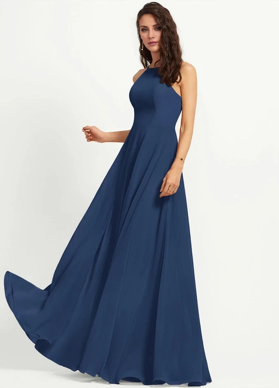 OKBBN's charming slim shoulder strap sleeveless slit backless Prom Dresses
