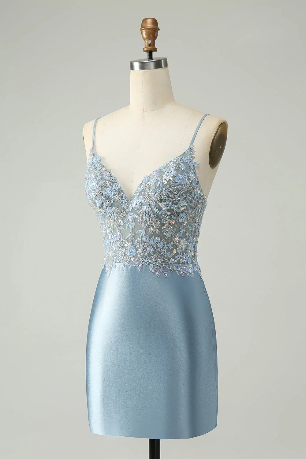 OKBBN's charming sparkling tight bead floral satin Homecoming Dresses