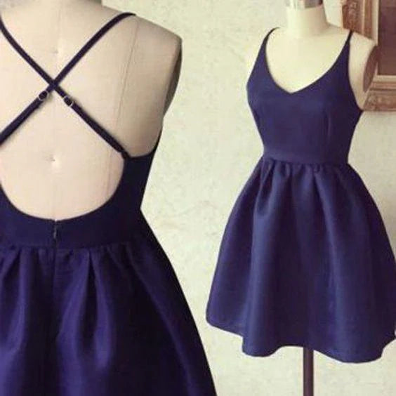 OKBBN's classic and timeless cross shoulder strap short style with cross shoulder strap details Homecoming Dresses