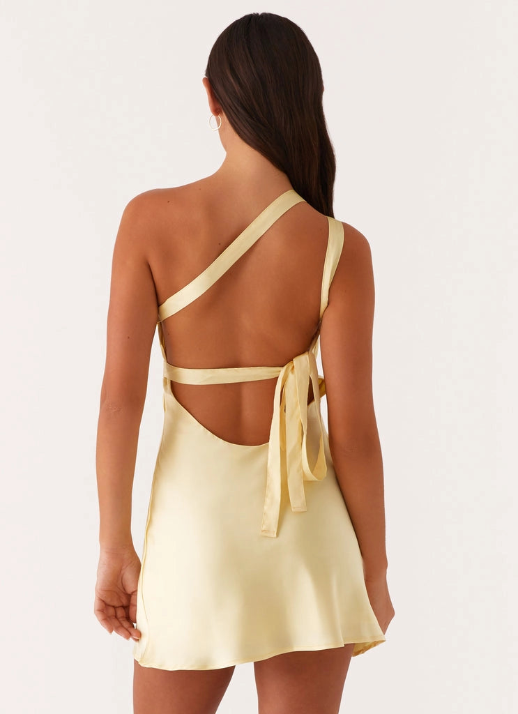 OKBBN's dazzling luxurious satin single shoulder neckline, backless and charming silhouette Prom Dresses