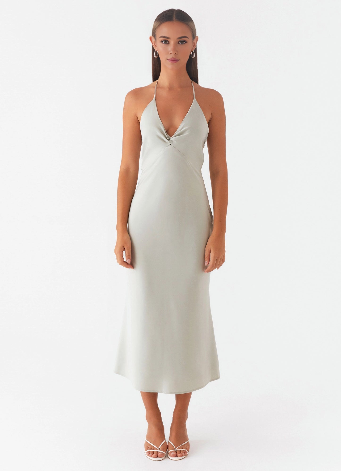 OKBBN's elegant and dynamic deep V-neck thin shoulder strap with backless full lining design Prom Dresses
