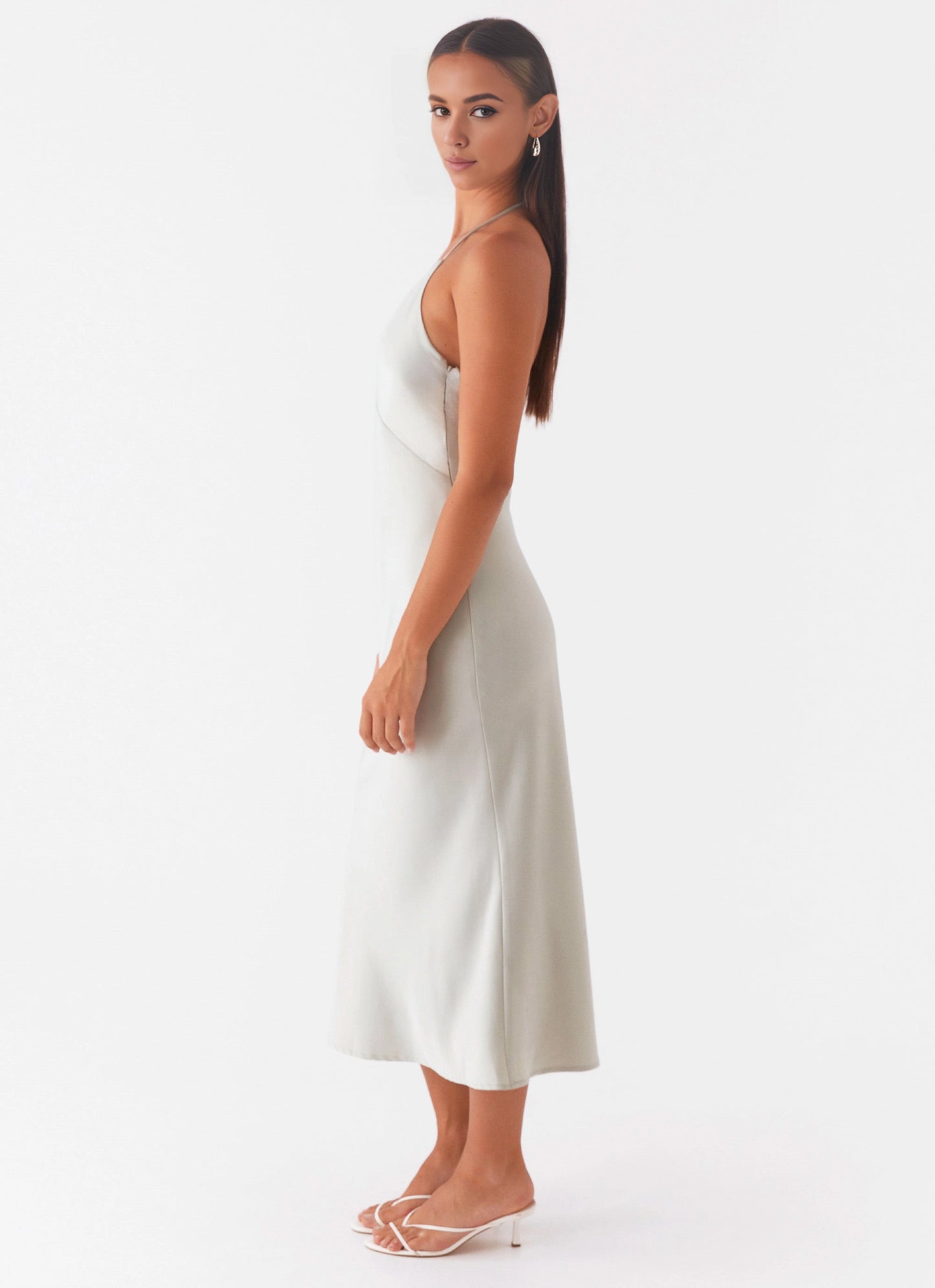OKBBN's elegant and dynamic deep V-neck thin shoulder strap with backless full lining design Prom Dresses