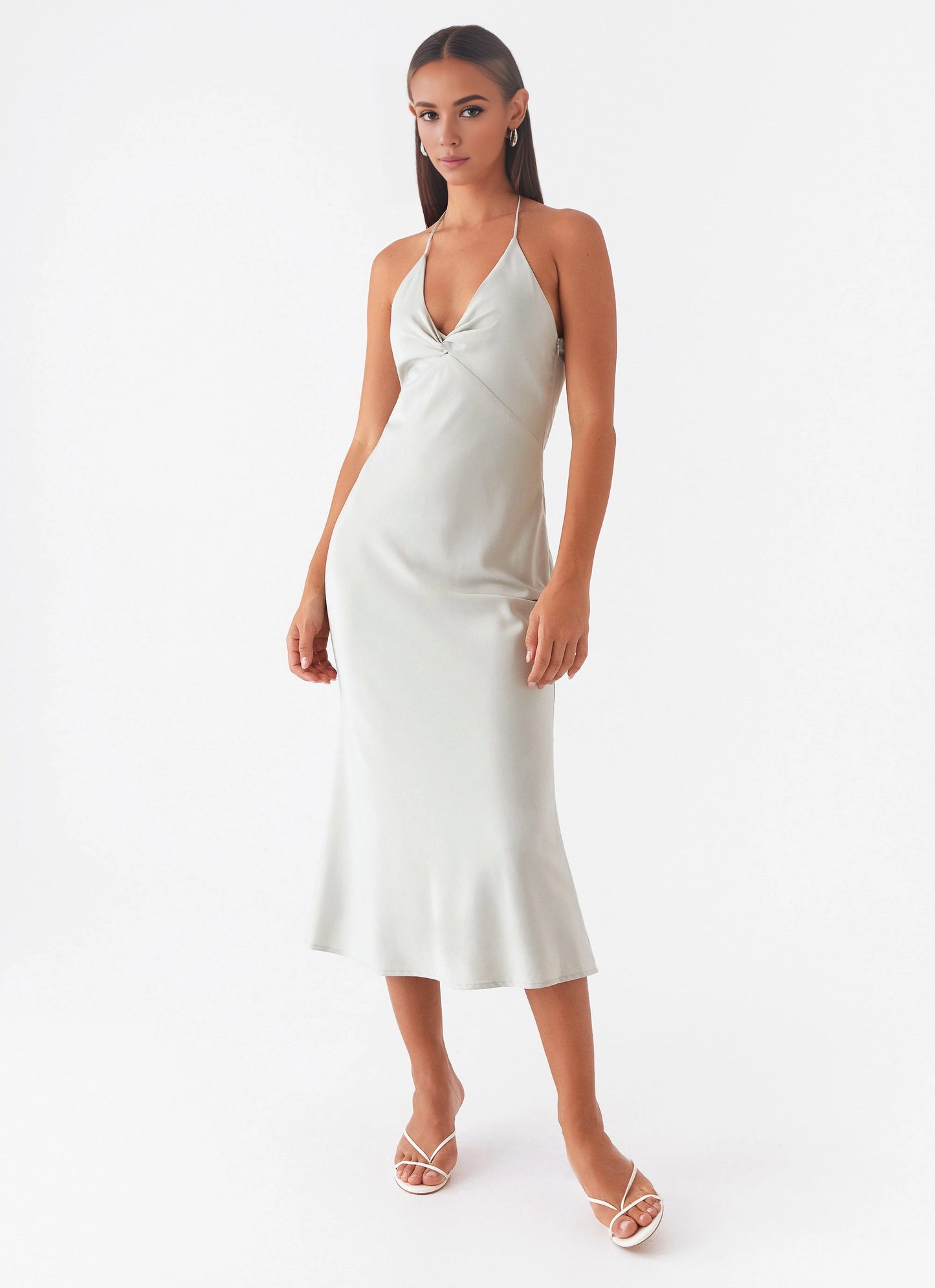 OKBBN's elegant and dynamic deep V-neck thin shoulder strap with backless full lining design Prom Dresses