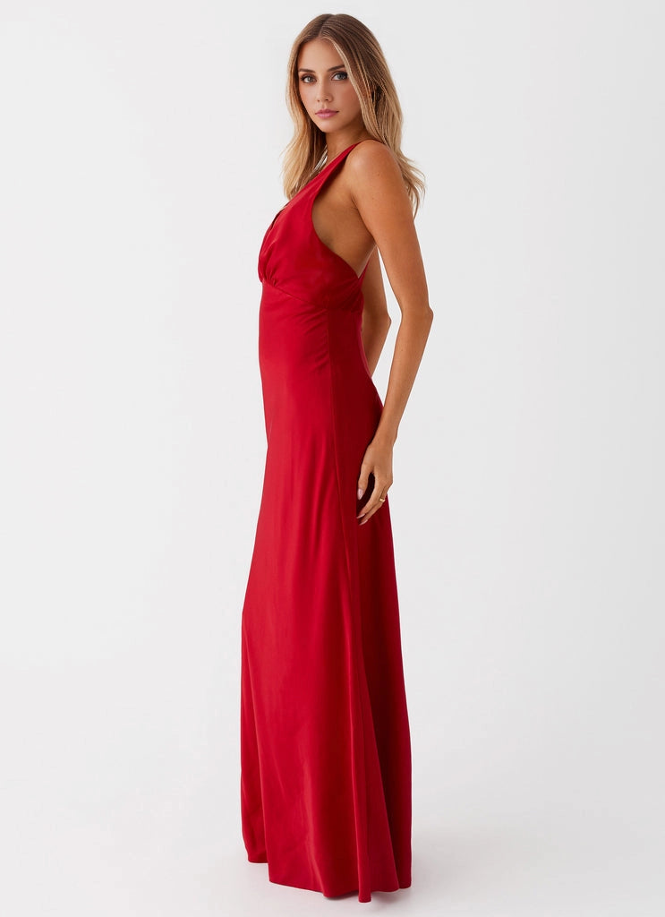 OKBBN's elegant low V-neck shoulder straps with bold back cross lines, smooth silhouette Prom Dresses