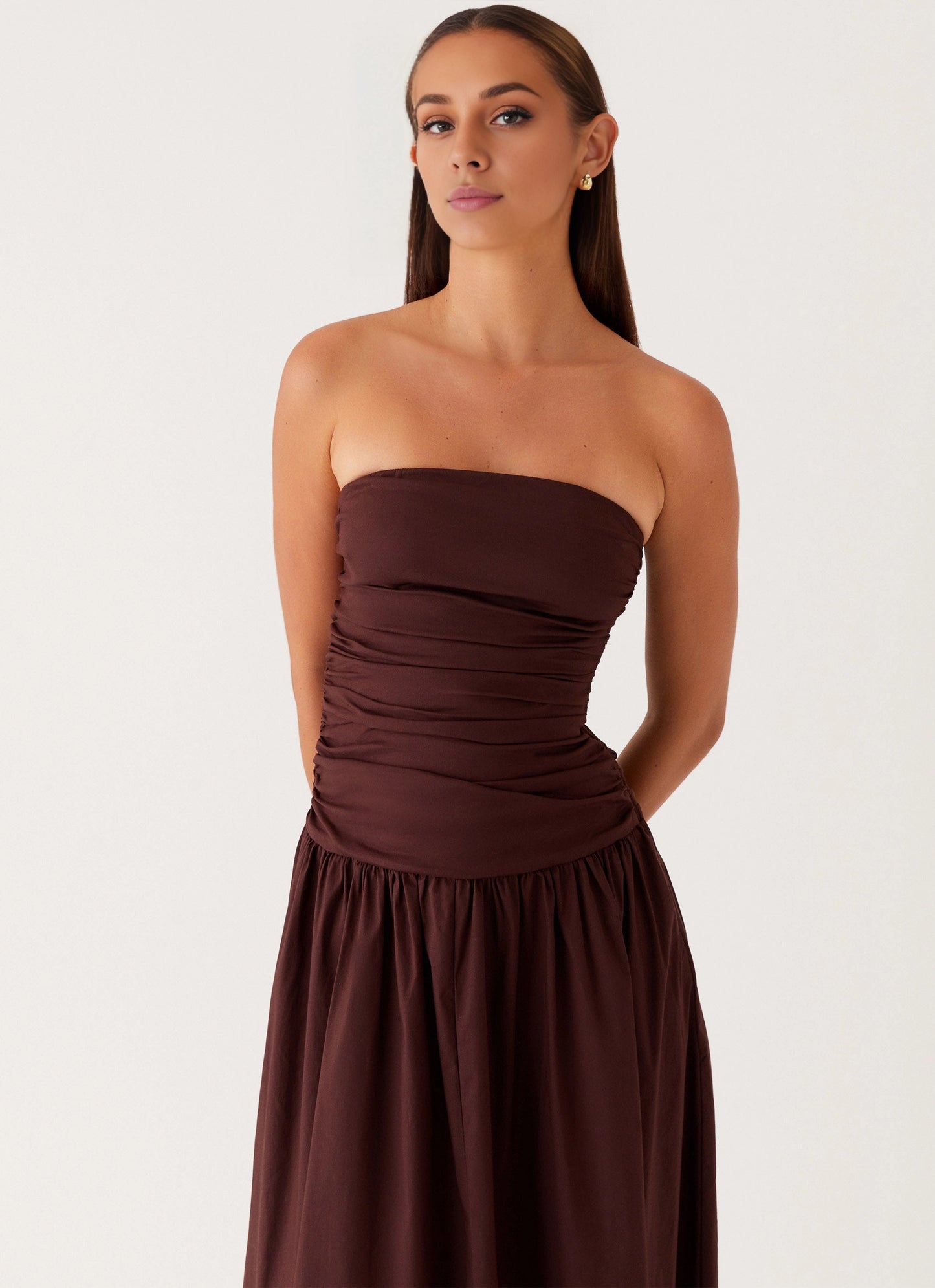 OKBBN's elegant off shoulder pleated details exude delicacy and charm Prom Dresses
