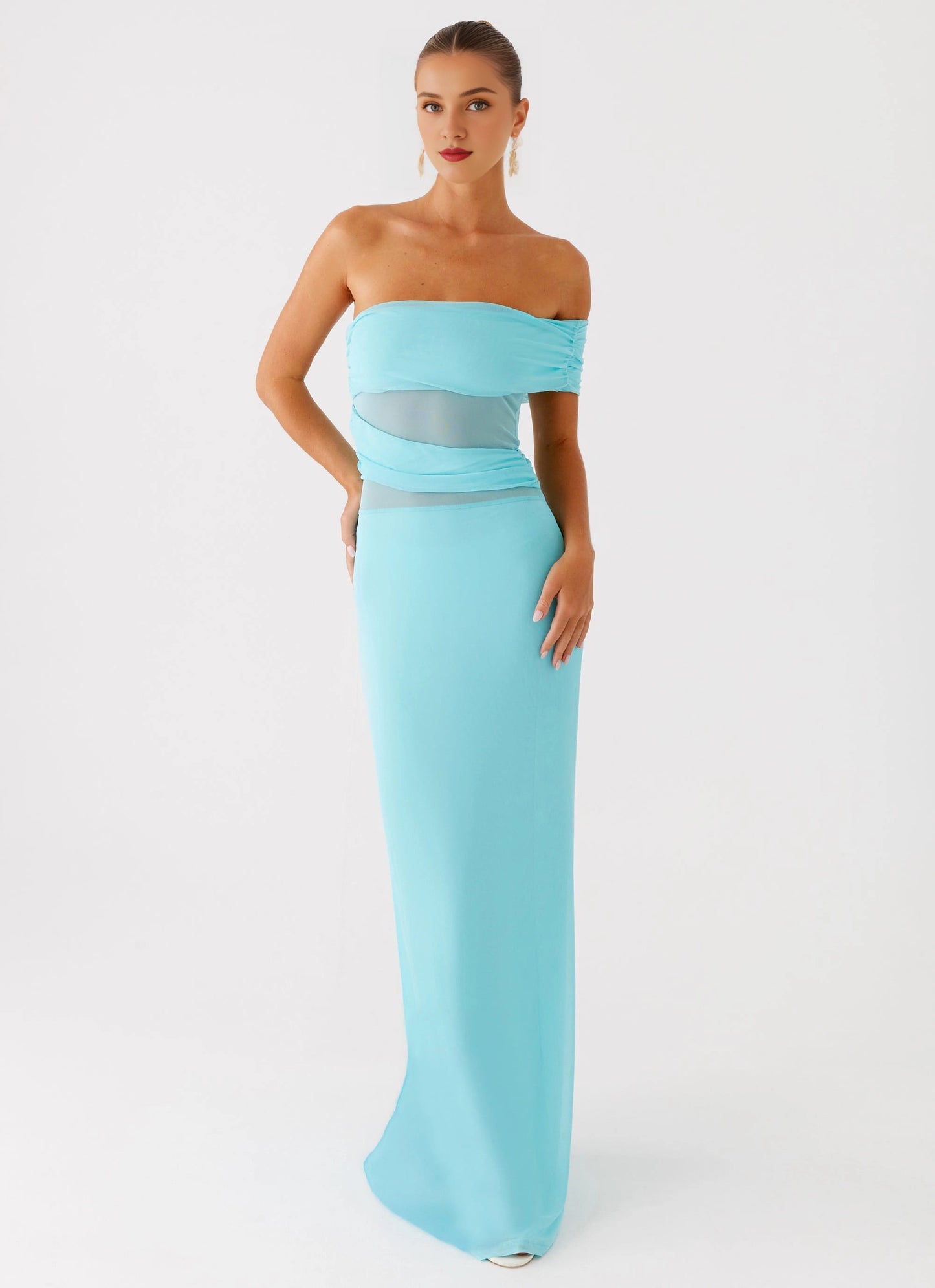 OKBBN's elegant off shoulder pleats and graceful styling Homecoming Dresses
