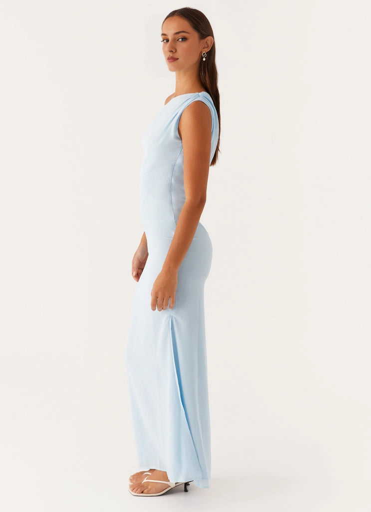OKBBN's elegant pleated silhouette and charming off shoulder side slit Prom Dresses