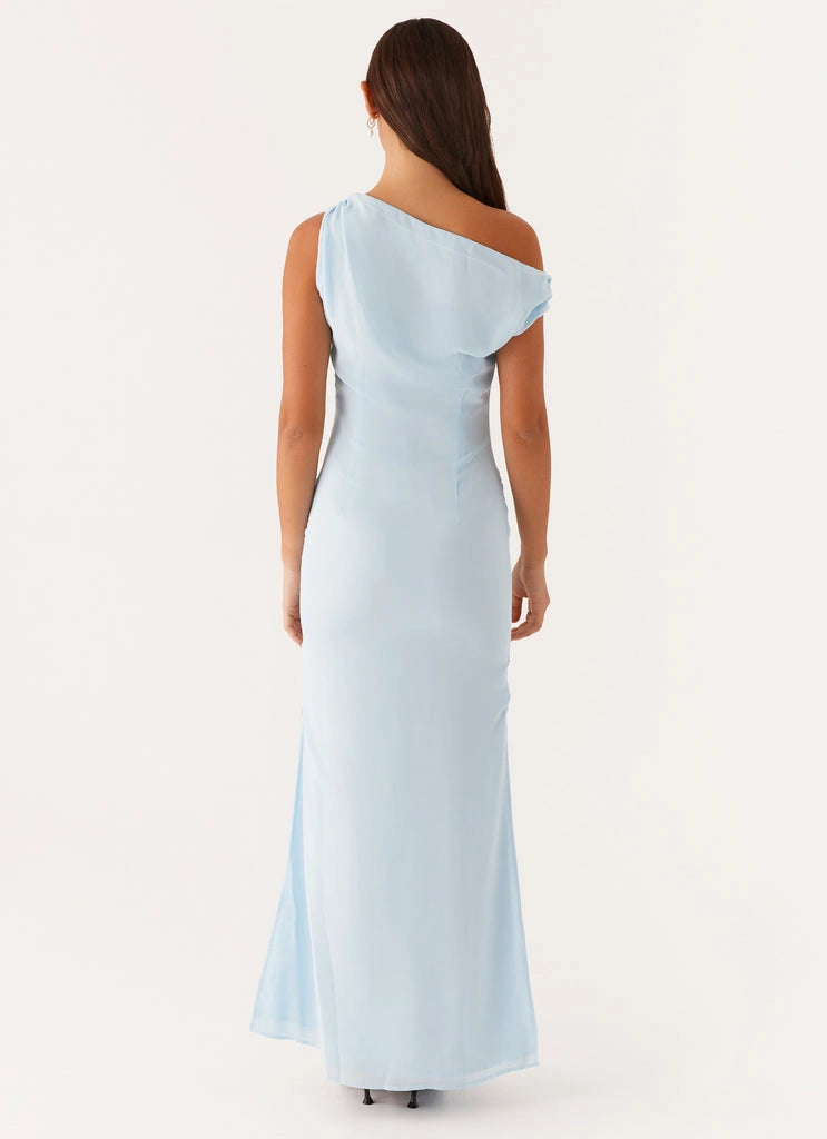 OKBBN's elegant pleated silhouette and charming off shoulder side slit Prom Dresses