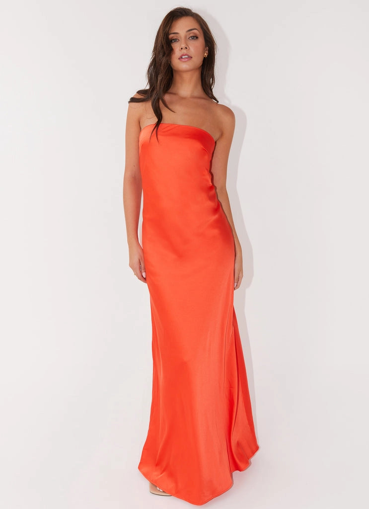 OKBBN's elegant satin silhouette with loose off shoulder neckline and smooth contour Prom Dresses