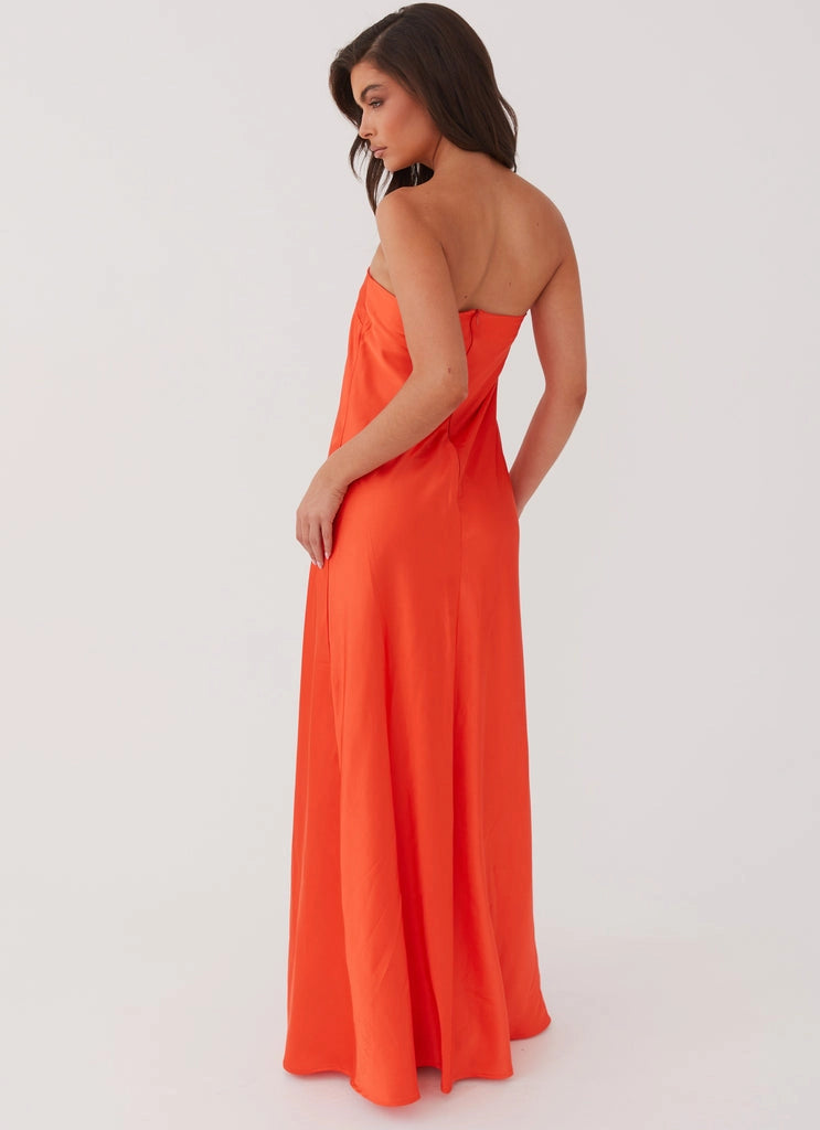 OKBBN's elegant satin silhouette with loose off shoulder neckline and smooth contour Prom Dresses