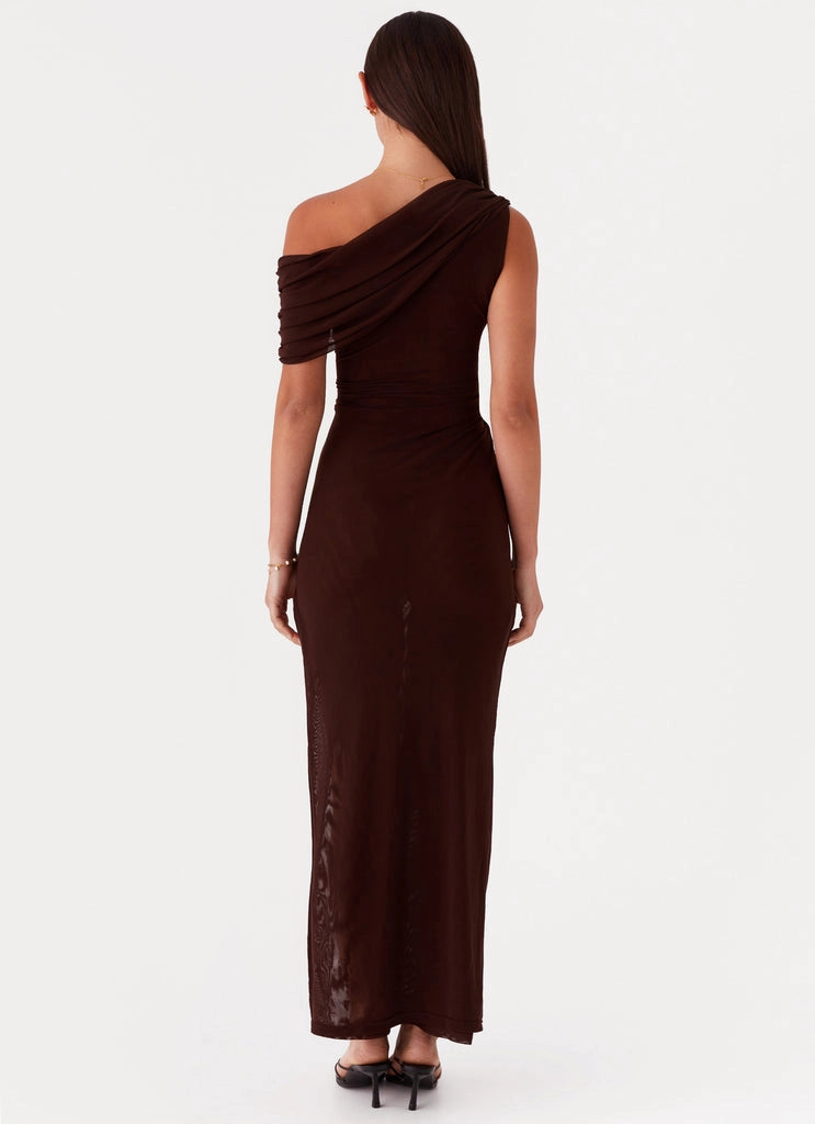 OKBBN's exquisite and charming single shoulder collar, semi transparent fabric, single shoulder hanging Prom Dresses