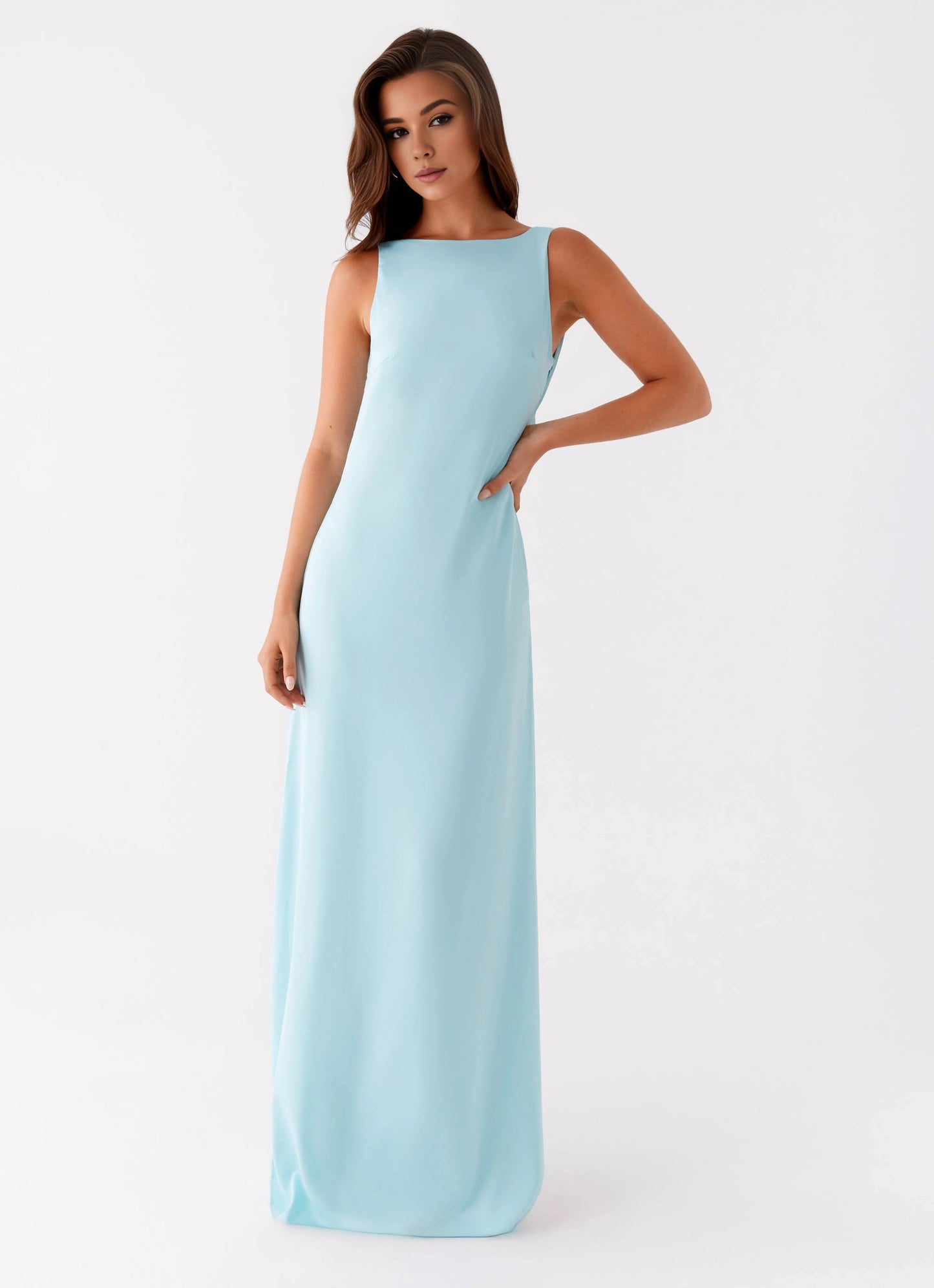 OKBBN's exquisite and eye-catching square neckline open back scarf Prom Dresses