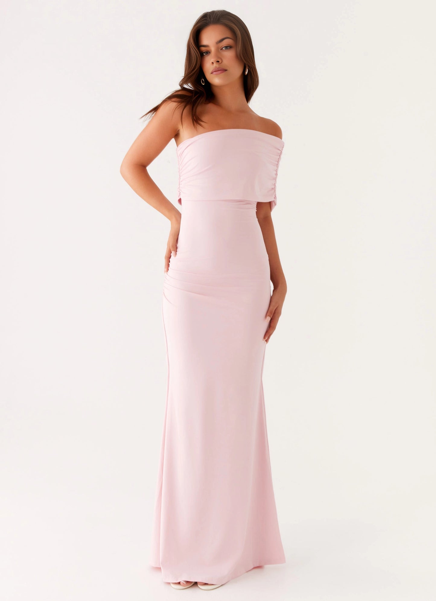 OKBBN's exquisite and fashionable single shoulder strap chest pleated silhouette Prom Dresses