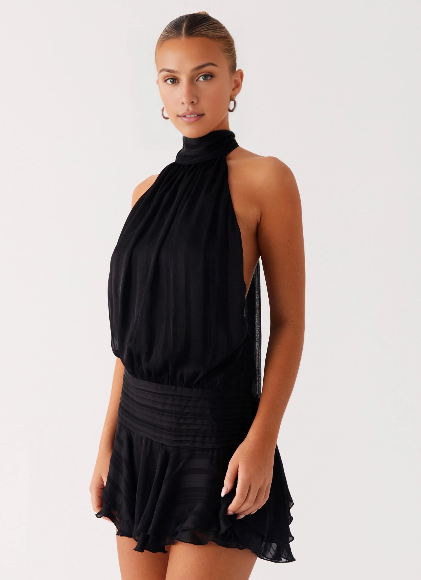 OKBBN's exquisite mini chiffon diagonal cut with flowing Homecoming Dresses
