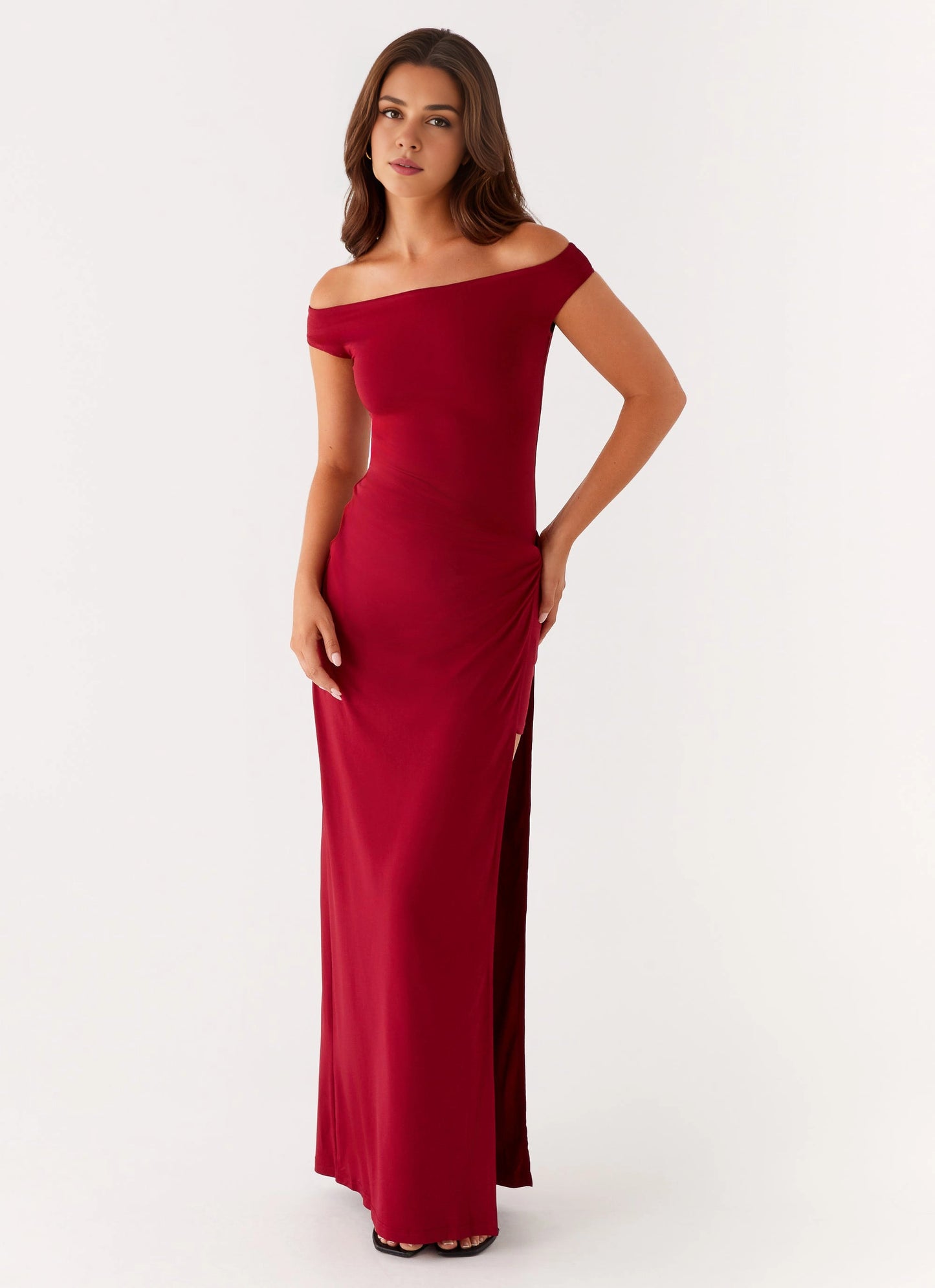 OKBBN's exquisite off shoulder collar with excellent drape, Prom Dresses