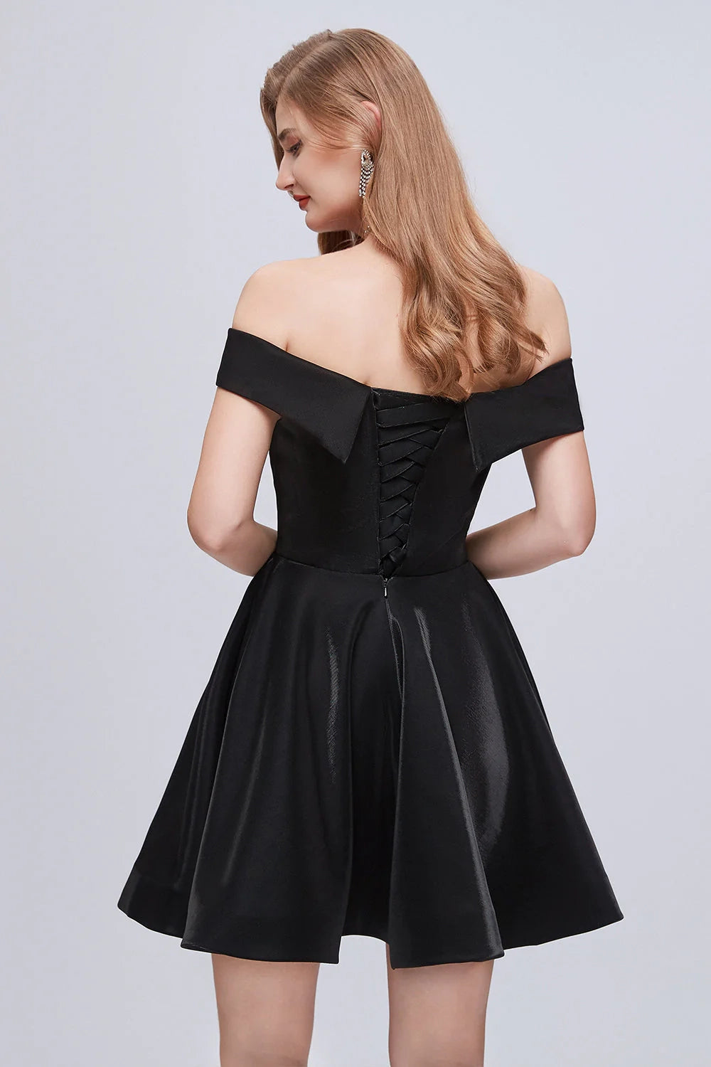 OKBBN's exquisite off shoulder lace slim strap short design is meticulously crafted for Homecoming Dresses