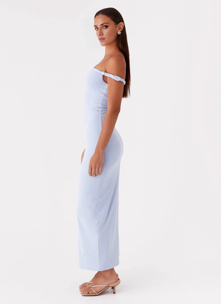 OKBBN's exquisite off shoulder twist detail elastic fabric highlights the graceful figure Prom Dresses