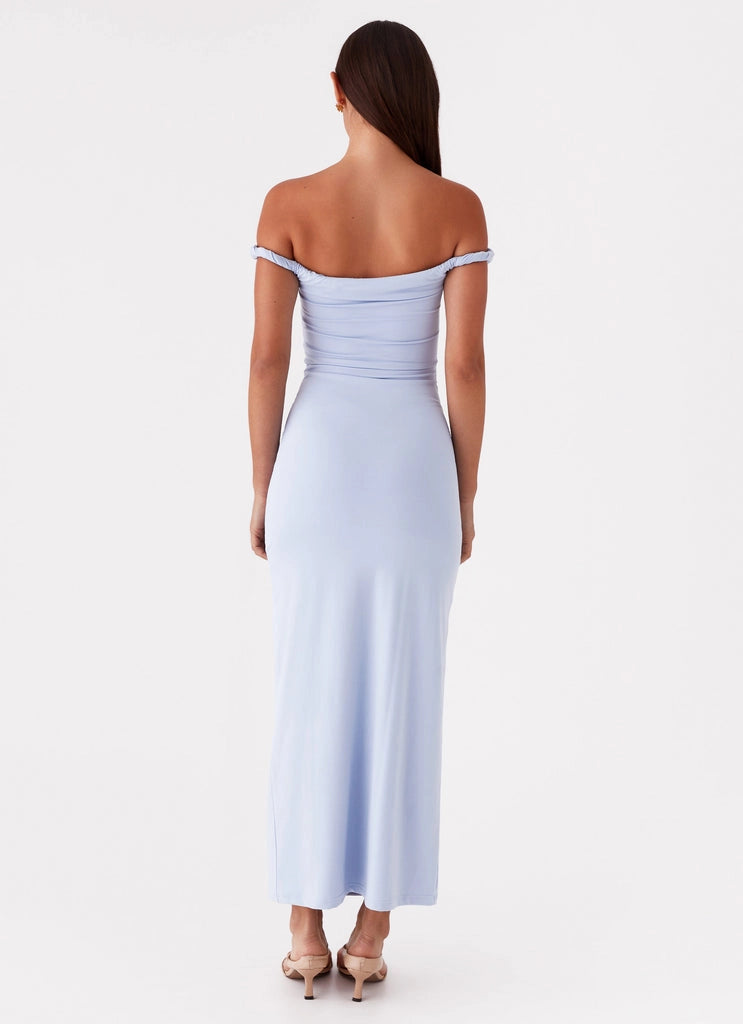 OKBBN's exquisite off shoulder twist detail elastic fabric highlights the graceful figure Prom Dresses