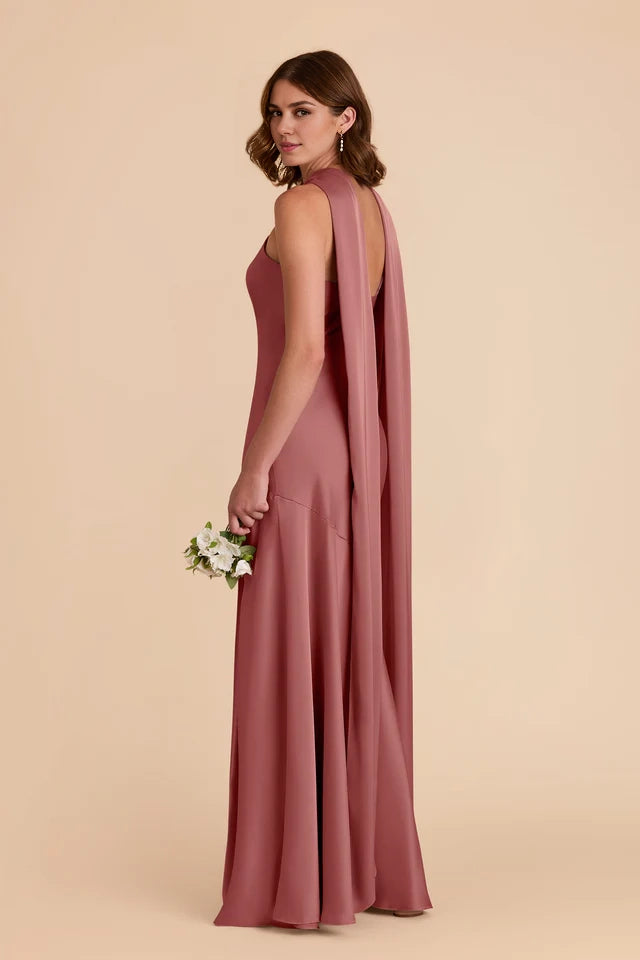 OKBBN's eye-catching floor exposed back fully lined A-line matte satin Prom Dresses