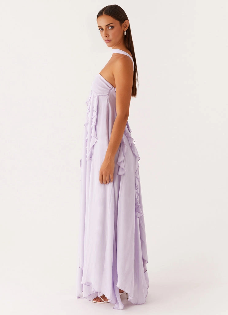 OKBBN's fashionable ruffled edge off shoulder loose cut back strap adjustable Homecoming Dresses