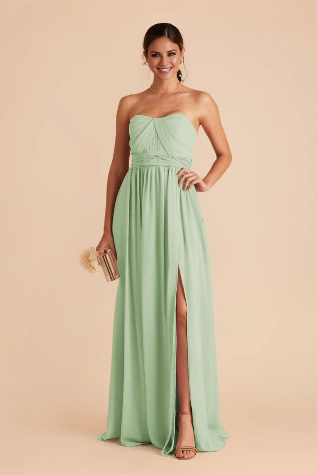 OKBBN's flowing strapless collar and waist fit can be secured with a Prom Dresses strap