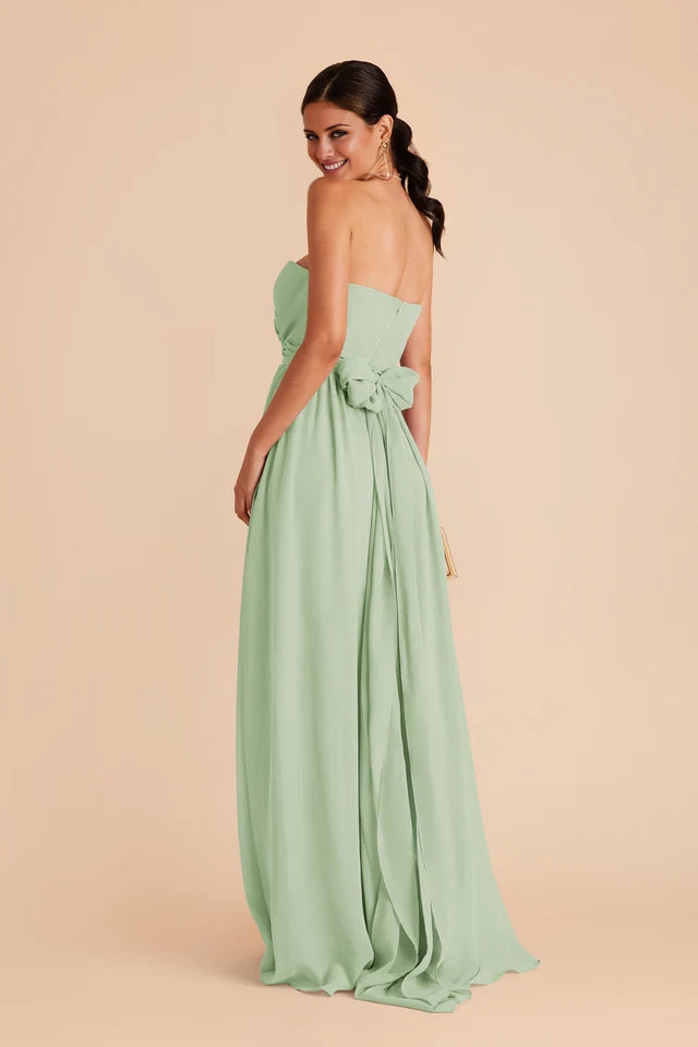 OKBBN's flowing strapless collar and waist fit can be secured with a Prom Dresses strap