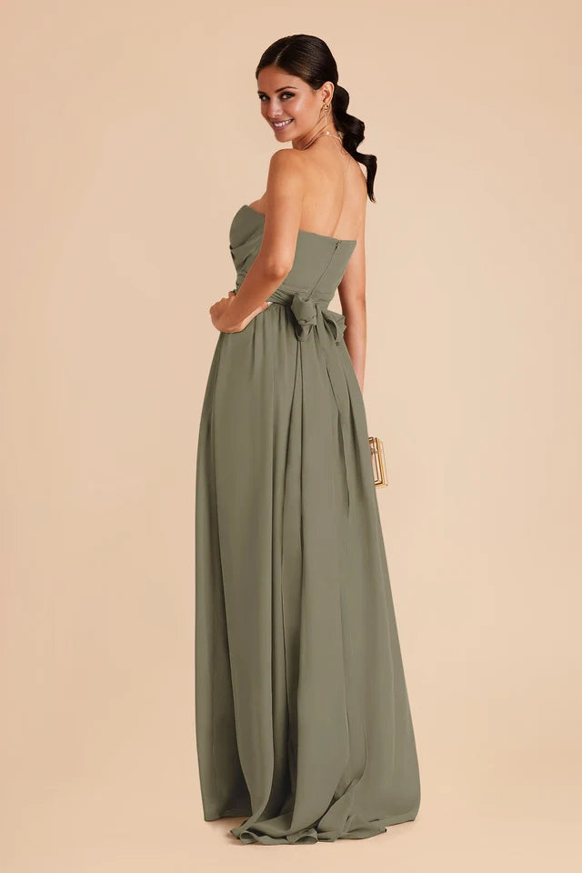 OKBBN's flowing strapless neckline and adjustable shoulder straps fit Prom Dresses at the waist