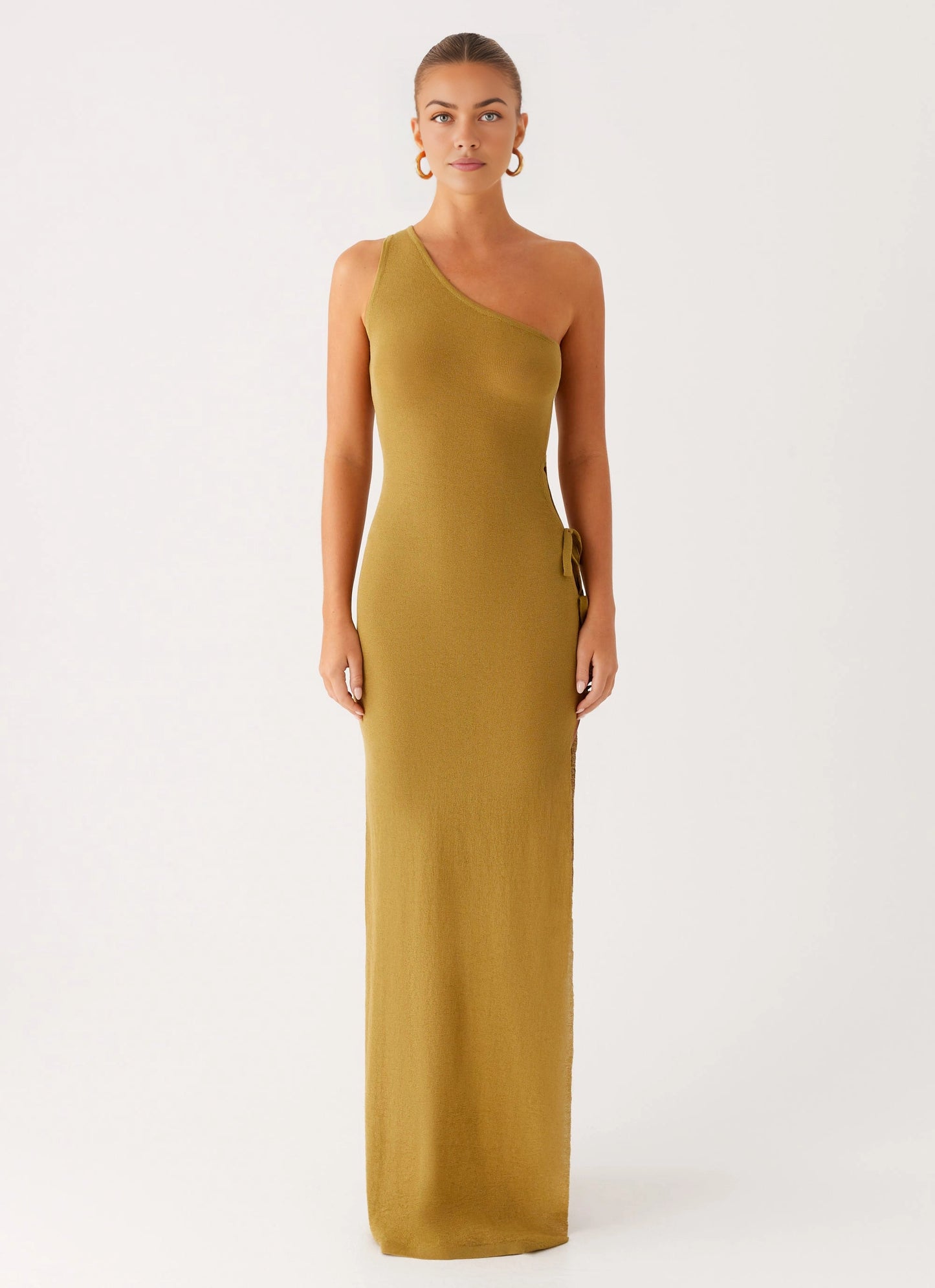 OKBBN's highly anticipated unlined ultra long semi transparent knitted fabric Homecoming Dresses