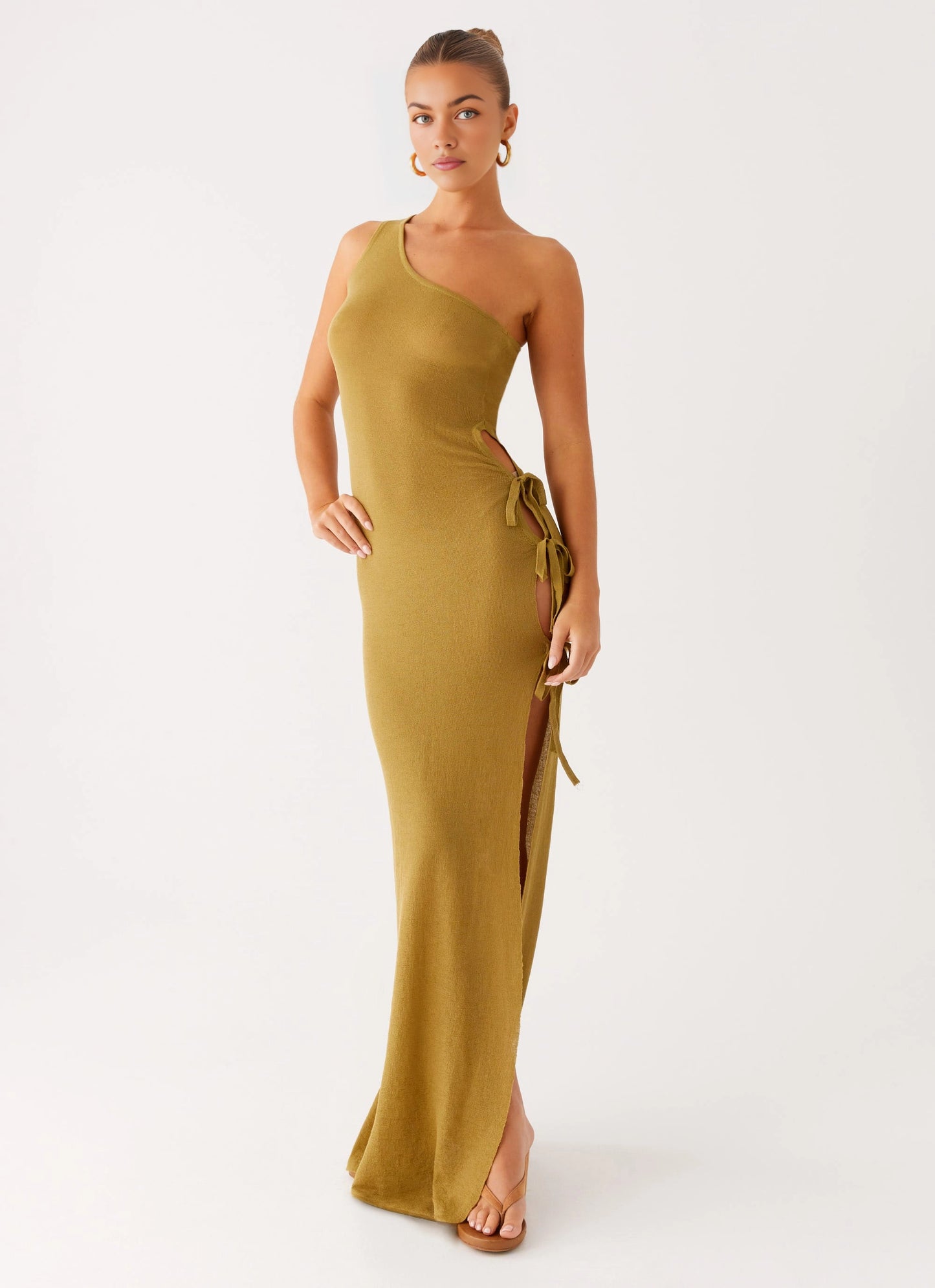 OKBBN's highly anticipated unlined ultra long semi transparent knitted fabric Homecoming Dresses