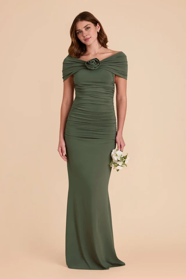 OKBBN's luxurious mermaid tight knit off shoulder pleated Prom Dresses