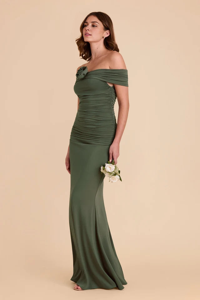 OKBBN's luxurious mermaid tight knit off shoulder pleated Prom Dresses