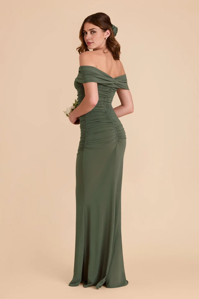 OKBBN's luxurious mermaid tight knit off shoulder pleated Prom Dresses