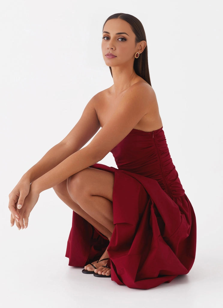 OKBBN's relaxed and elegant pleated side low waisted flared skirt with graceful silhouette Prom Dresses