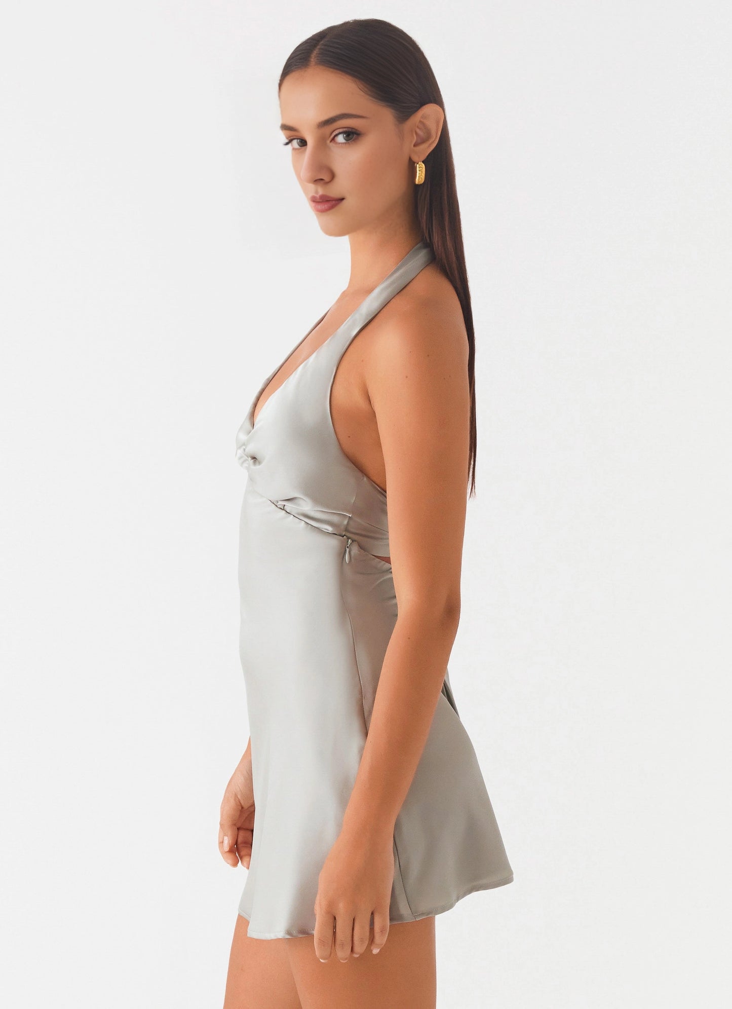 OKBBN's sexy and seductive diagonal cut, fully lined chest pleats, shimmering and eye-catching Prom Dresses