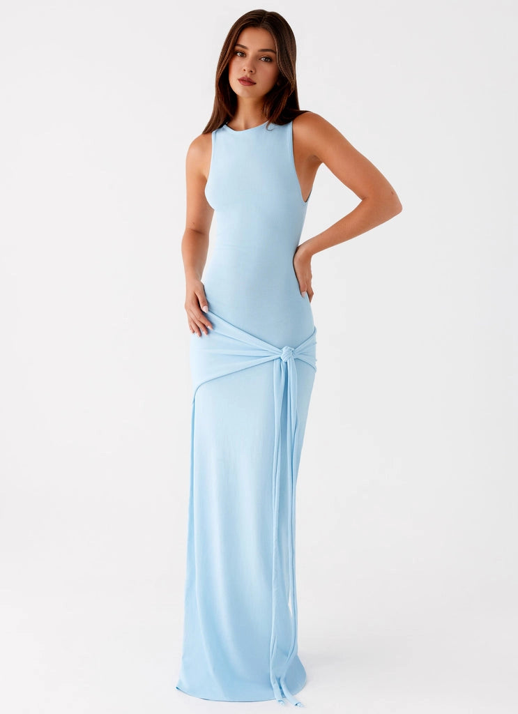 OKBBN's stylish long knit fabric with a high round neck and smooth silhouette Prom Dresses