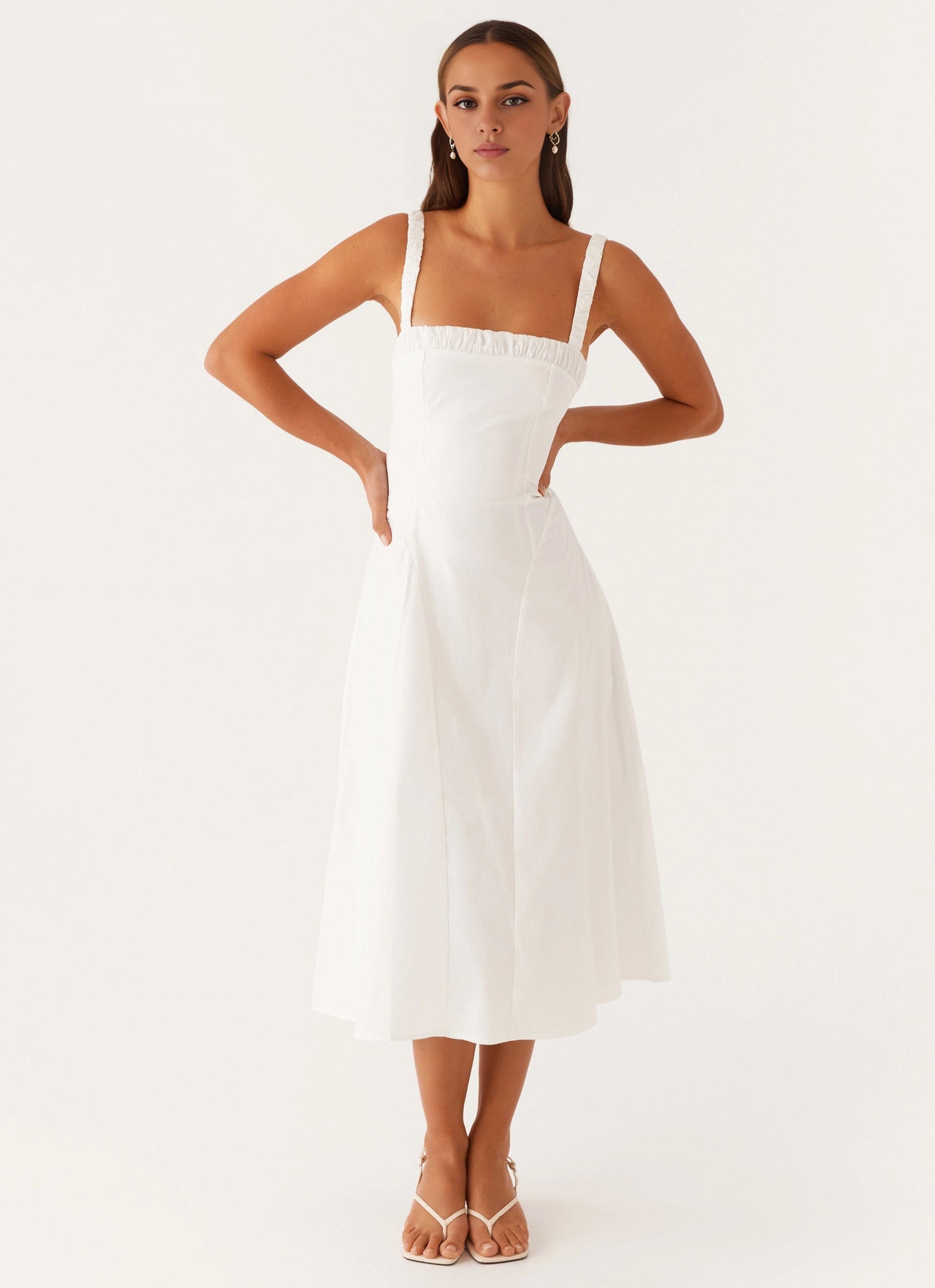 OKBBN's stylish square neckline and back cinching elegant and flowing Prom Dresses