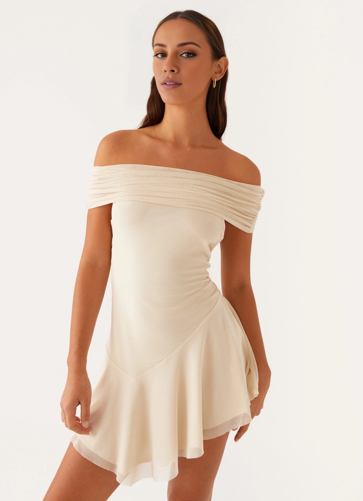 OKBBN's unique shoulder pleats and flared skirt slim fit, effortlessly flowing Prom Dresses