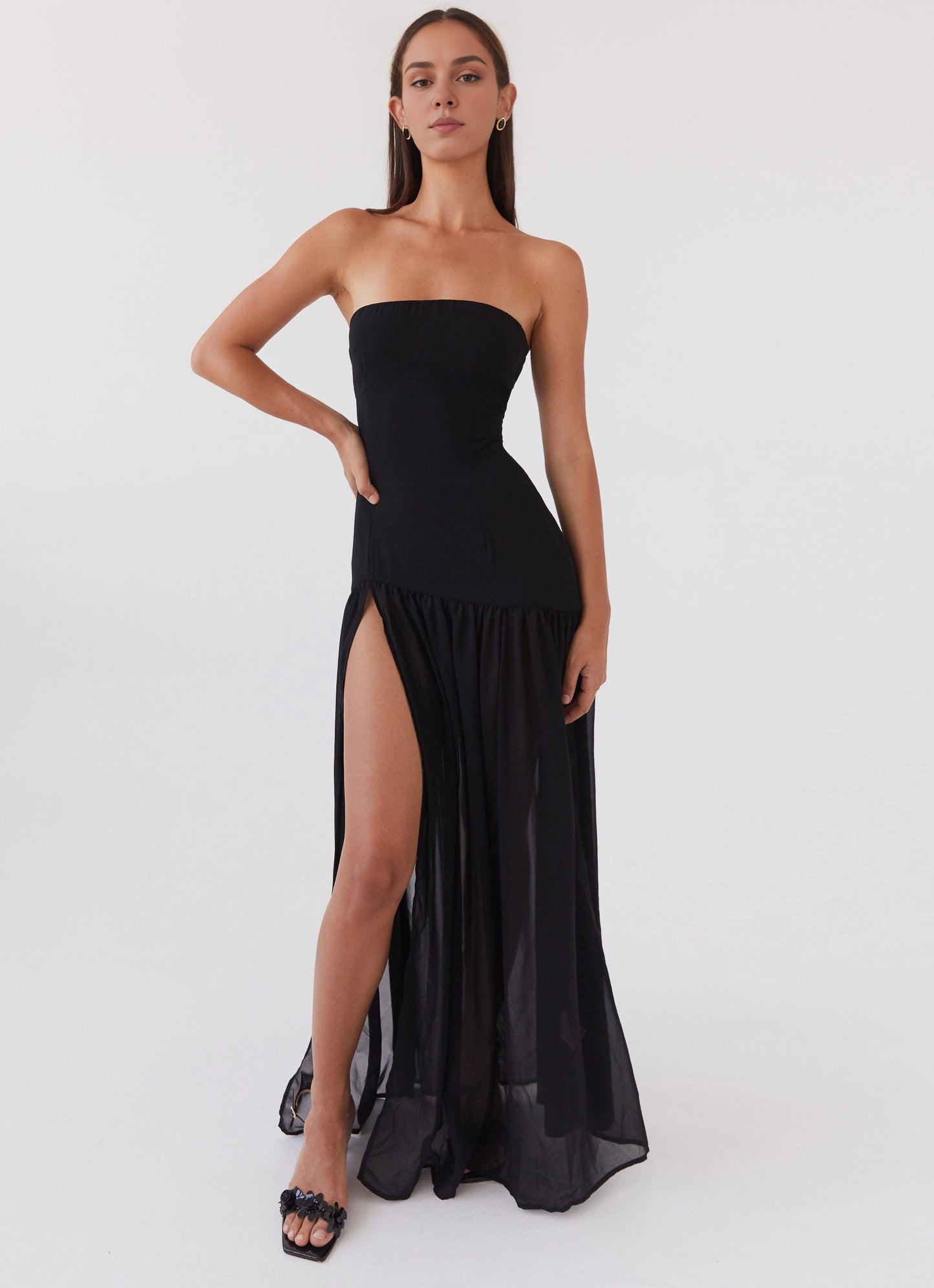 OKBBN's vibrant semi transparent skirt with off shoulder neckline Prom Dresses