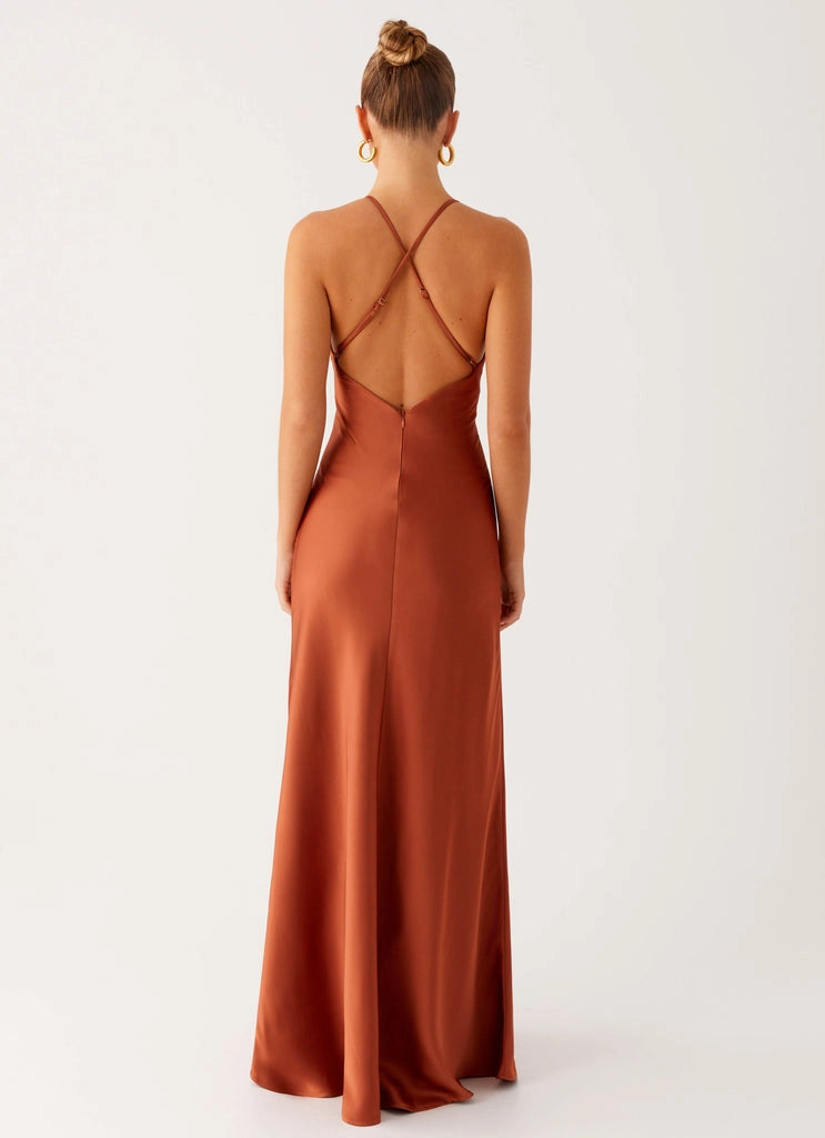 OKBBN charming V-neck pleated chest hem thin shoulder strap low back Prom Dresses