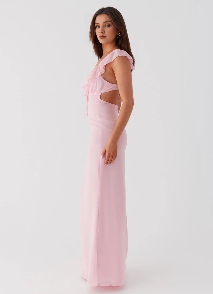 OKBBN charming V-neck ruffled shoulder straps with ruffled edges and charming contours Prom Dresses