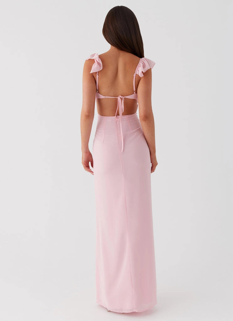 OKBBN charming V-neck ruffled shoulder straps with ruffled edges and charming contours Prom Dresses
