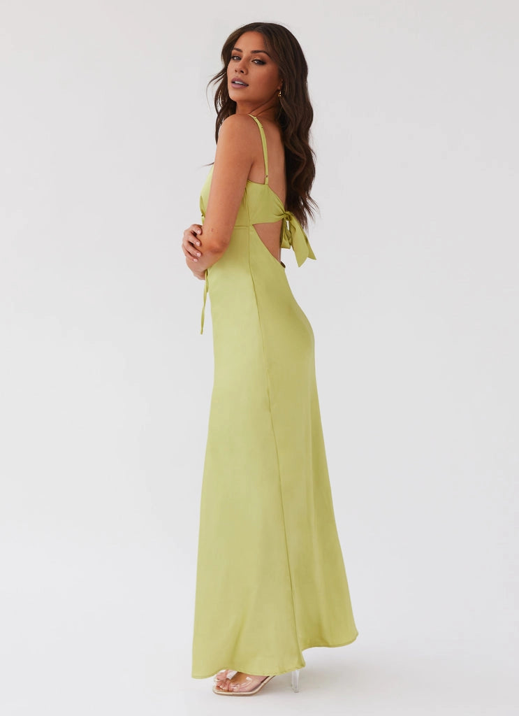 OKBBN charming silhouette thin shoulder strap satin Prom Dresses