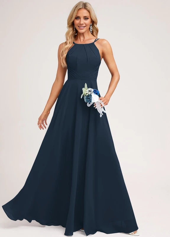 OKBBN charming slim shoulder strap long sleeveless backless Prom Dresses