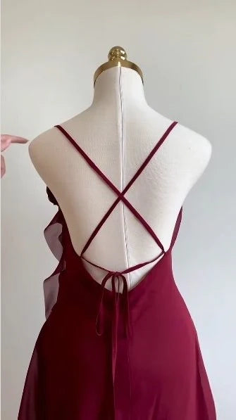 OKBBN elegant and beautiful thin shoulder straps with ruffled edges and chiffon shorts Homecoming Dresses