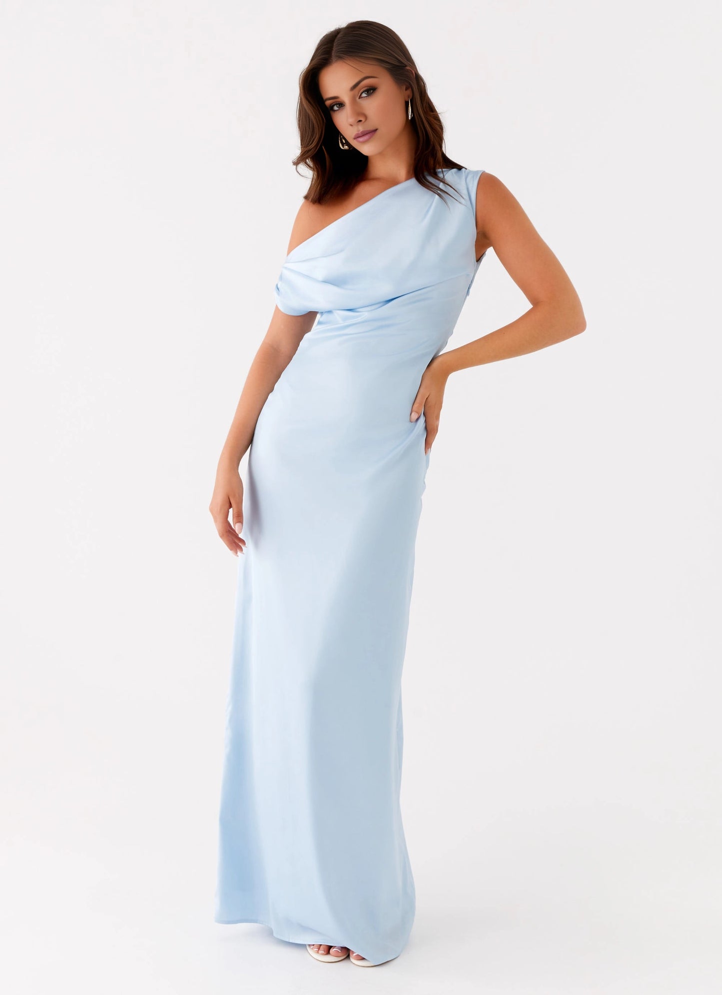 OKBBN elegant and exquisite off shoulder pleated satin Prom Dresses
