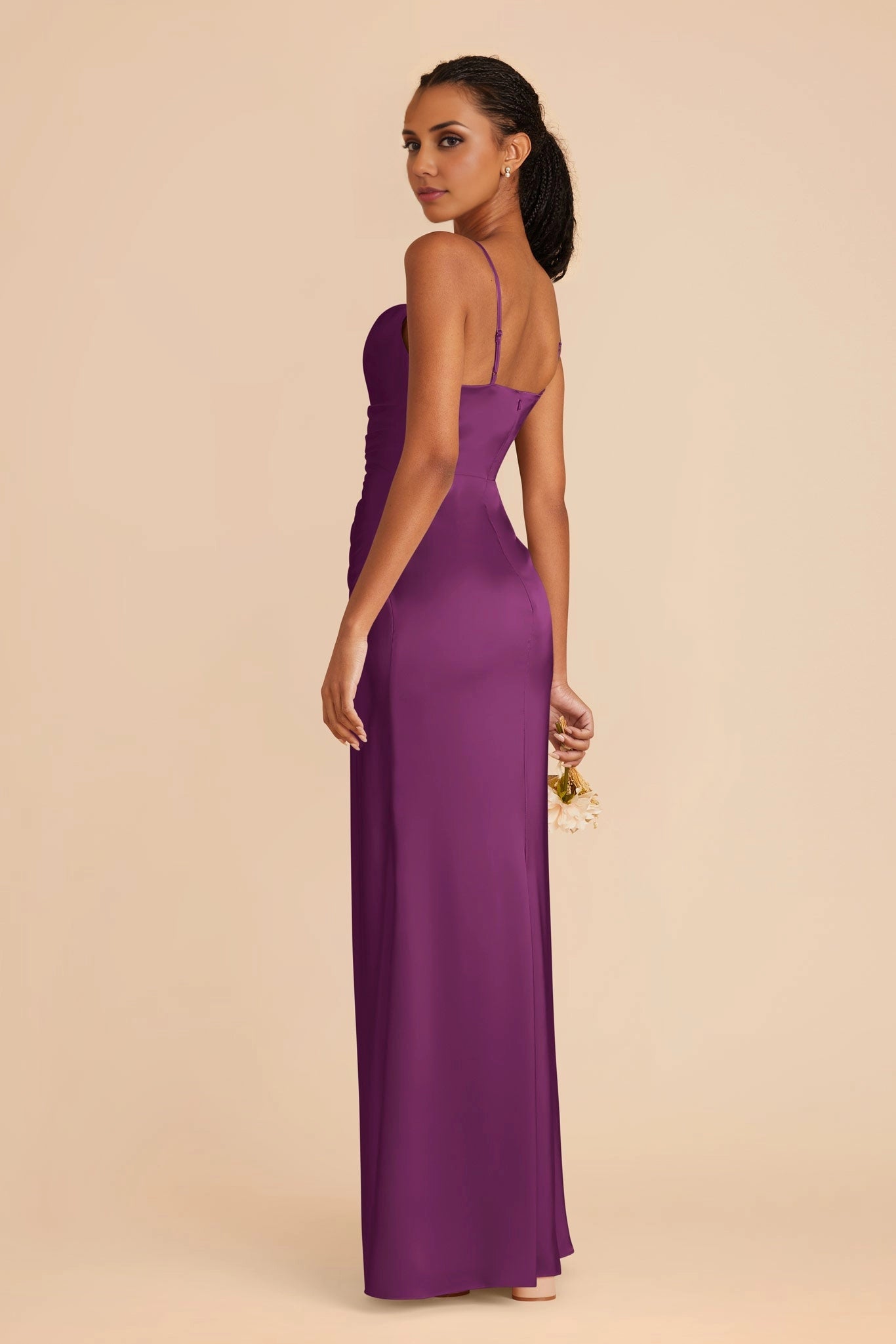 OKBBN elegant mermaid scarf collar with thin shoulder straps matte satin Prom Dresses